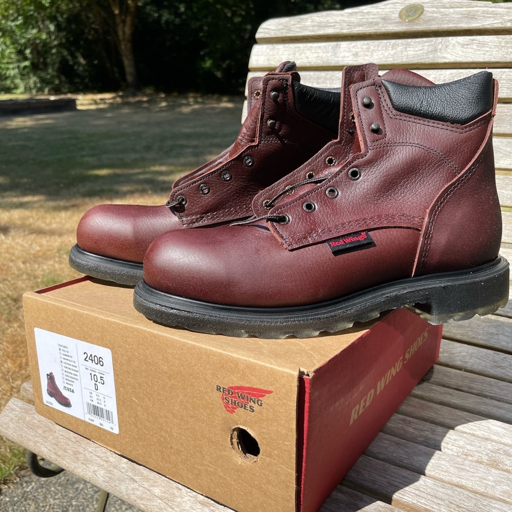 Red Wing Steel Toe 2406 Leather Boots Size 10.5D